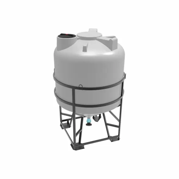 Емкость ЦКТ 5000 л с патрубком 90мм с фланцем под плотность до 1,2 г/см3 белая в обрешетке