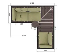 Диван угловой «Лаундж пад» (2/3/3/2/кр)