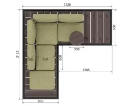 Диван угловой «Лаундж пад» (2/4/4/0/кр)