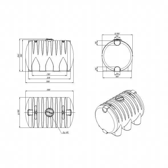 Емкость КАС 8000 HR с откидной крышкой красный