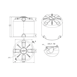 Емкость TR 8000 усиленная под плотность до 1.5 г/см3 синий