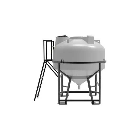 Емкость ЦКТ 3000 л с патрубком 110мм под плотность до 1,2 г/см3 белая в обрешетке с лестницей