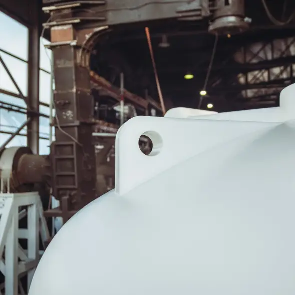 Емкость ЦКТ 3000 л с патрубком 160мм под плотность до 1,5 г/см3 белая в обрешетке