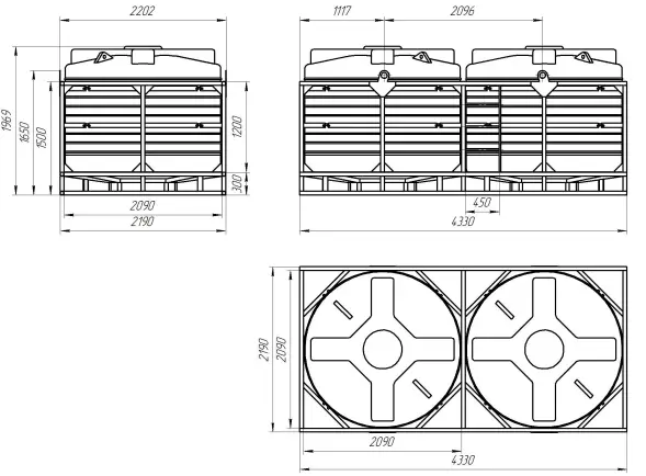 Кассета с полным сливом 10000 л (2х5000 л)