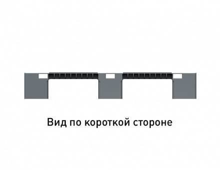 Паллет (поддон) пластиковый усиленный перфорированный на 3-х полозьях, 1200х1000х150 мм, серый [02.114.91.PEF.T10Х]