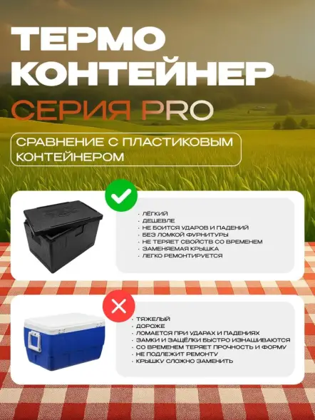 Термоконтейнер TERMOBOX Экстрим PRO, 22 л, 400х300х320 мм, 55кг/м3