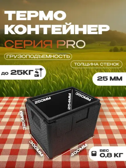 Термоконтейнер TERMOBOX Экстрим PRO, 22 л, 400х300х320 мм, 55кг/м3