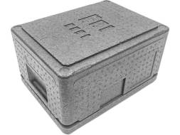 Термобокс пенополипропиленовый с крышкой STP Light, 400х300х220 мм, 14 л, 30 кг/м3, серый