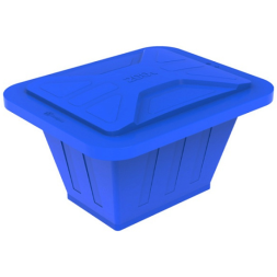 Ванна пластиковая пищевая с крышкой К, 200 л, HDPE, синий [121207.0200.601.002]