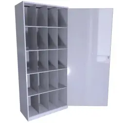 Шкаф для противогазов с дверью (ХПГ-20) 1880x810x400 мм Светло-серый