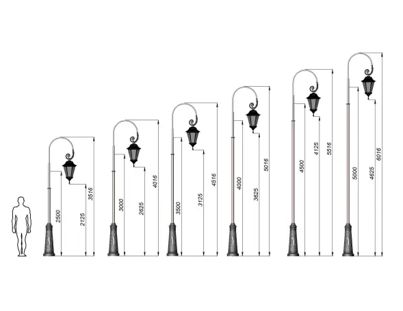 Фонарный столб Л-01 со светильником 3,516 м
