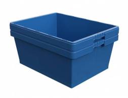 Контейнер пластиковый вкладываемый с усиленным дном INSTORE, 800х600х320 мм, синий [KVR 8634]
