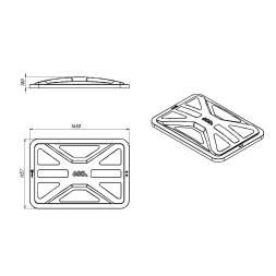 Ванна пластиковая пищевая с крышкой KN, 600 л, 1.0 г/см³, HDPE, синий [121201.0600.601.000]