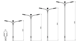 Стальной фонарный столб «Техно3-Э» со светильником 5,2 м (120 Вт)