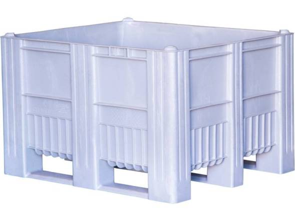 Крупногабаритный сплошной пластиковый контейнер на полозьях Big Box, 1200х1000х740 мм, желтый [12001000740-00]