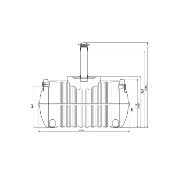 Емкость подземная Rostok Ground, 1500 л