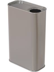 Канистра металлическая прямоугольная с отверстием под берикап 32мм, 1 л, серебристый [5129]