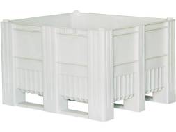 Крупногабаритный сплошной пластиковый контейнер на полозьях Big Box, 1200х1000х740 мм, белый [12001000740-00]