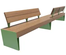 Скамейка стальная «Симпозиум» 4,0 м (двухсторонняя, с подлокотниками и разделителями)