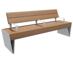 Скамейка стальная «Симпозиум» 4,0 м (двухсторонняя, с подлокотниками и разделителями)