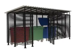 Контейнерная площадка для ТБО «МАФ - 5» (с хозблоком) 8,5 м (5 контейнеров)