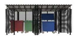 Контейнерная площадка для ТБО «МАФ - 5» (с хозблоком) 8,5 м (5 контейнеров)