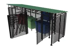 Контейнерная площадка для ТБО «МАФ - 5» (с хозблоком) 8,5 м (5 контейнеров)