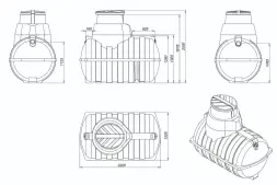 Емкость подземная U 2000 с выходом черный