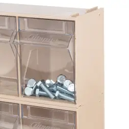 Короб откидной Стелла-техник F-600-6-B, 600х96х112 мм, 6 ячеек, бежевый, прозрачный