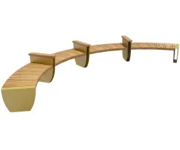 Скамейка стальная радиусная «Бонго» без спинки 1 м.п. (композит)