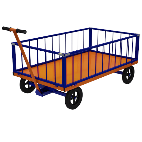 Тележка грузовая с передней поворотной осью с бортами ТПОБ 7 Т [16433]