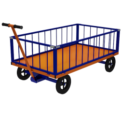 Тележка грузовая с передней поворотной осью с бортами ТПОБ 7 Т [16437]