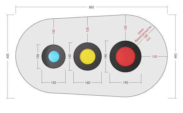 Набор встраиваемых батутов «Круги Комбо»