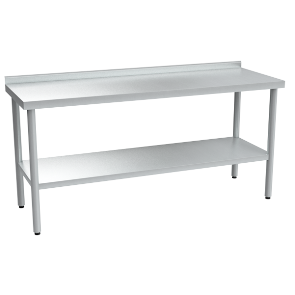 Стол кухонный с нержавеющим покрытием с бортом [15242]