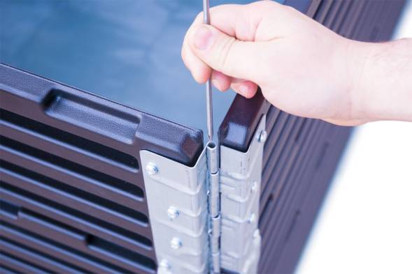 Усиленная складная паллетная рама, 800х600х200 мм, серый