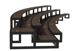 Скамейка «Трибуна 3-х ярусная» 1 м.п. (радиусная)