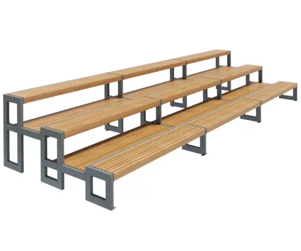 Скамейка «Трибуна 3-х ярусная» 1 м.п. (радиусная)