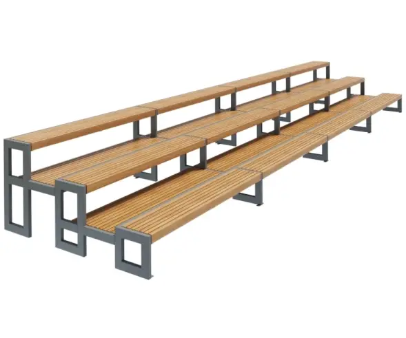 Скамейка «Трибуна 3-х ярусная» 1 м.п. (радиусная)