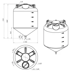 Емкость ЦКТ 5000л с патрубком 90мм белая