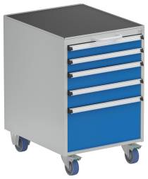 Тумба с выдвижными ящиками Treston 53/66-1, роликовые колеса, 2x75 2x100 1x250 , 5366301-07