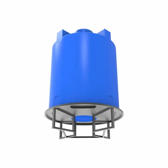 Емкость T 5000 л под плотность до 1,5 г/см3 синяя на основании для полного слива F