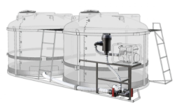 Комплект ПОЛНОГО слива с фильтром и площадкой для мотопомпы G2 на две емкости TRF