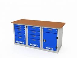 Верстак ДВК с 3 тумбами WOKER PRO 3542.1800