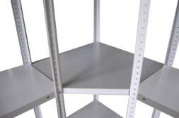 Полка угловая СТФ 600х600 для полок глубиной 400 мм, серебристый, RAL 7035 [КГ029110]