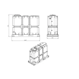 Емкость ST 2000л под плотность до 1.5 г/см3 синяя в обрешетке