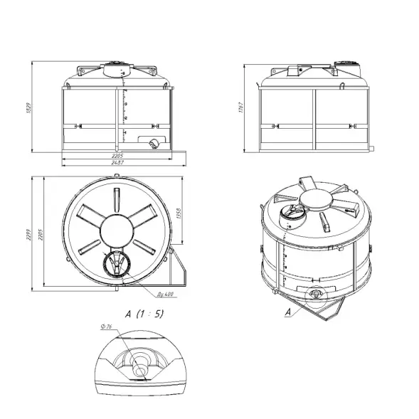 Кассета 5м3 TRF (ПОЛНЫЙ слив) для КАС/ЖКУ