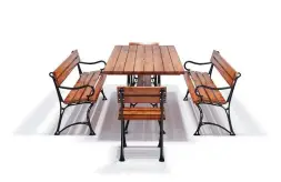 Комплект чугунный «Ратио» Стол плюс 2 скамейки плюс 2 кресла