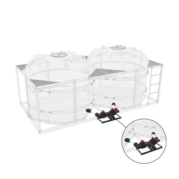 Комплект слива боковой с кранами G3 на две емкости TR