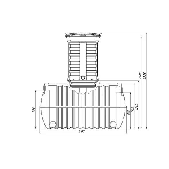 Емкость топливная подземная Rostok G 1800 л с горловиной 1000 мм