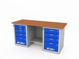 Верстак ДВК с 2 тумбами WOKER PRO 2504.1800